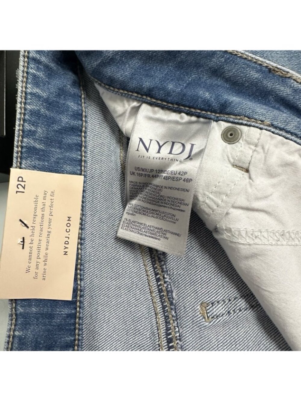 NYDJ Women's Size 12P Quinta 5 Pocket Stretch Denim Jean Skirt Just Above Knee - Picture 7 of 9